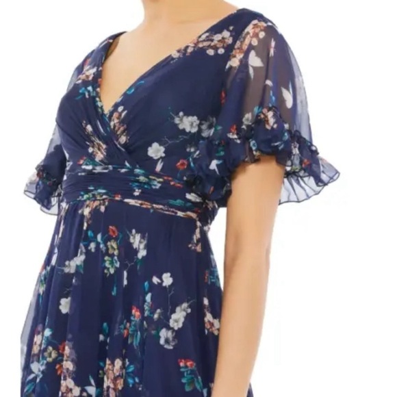 MAC DUGGAL FLORAL EMPIRE WAIST CHIFFON GOWN DRESS sz 4 NEW $498 floral - Picture 5 of 17